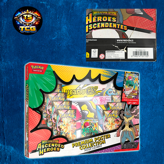 Héroes ascendentes. Colección con poster Mega Lucario. Español (CAJA DAÑADA PARTE TRASERA)