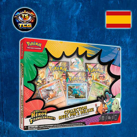 Colección con Pin Deluxe Primeros Compañeros de Megaevolución-Héroes Ascendentes